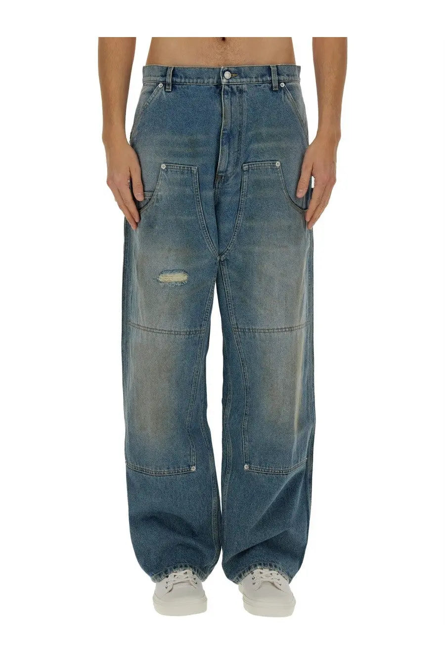 Moschino Men's Wide Leg Jeans Blue