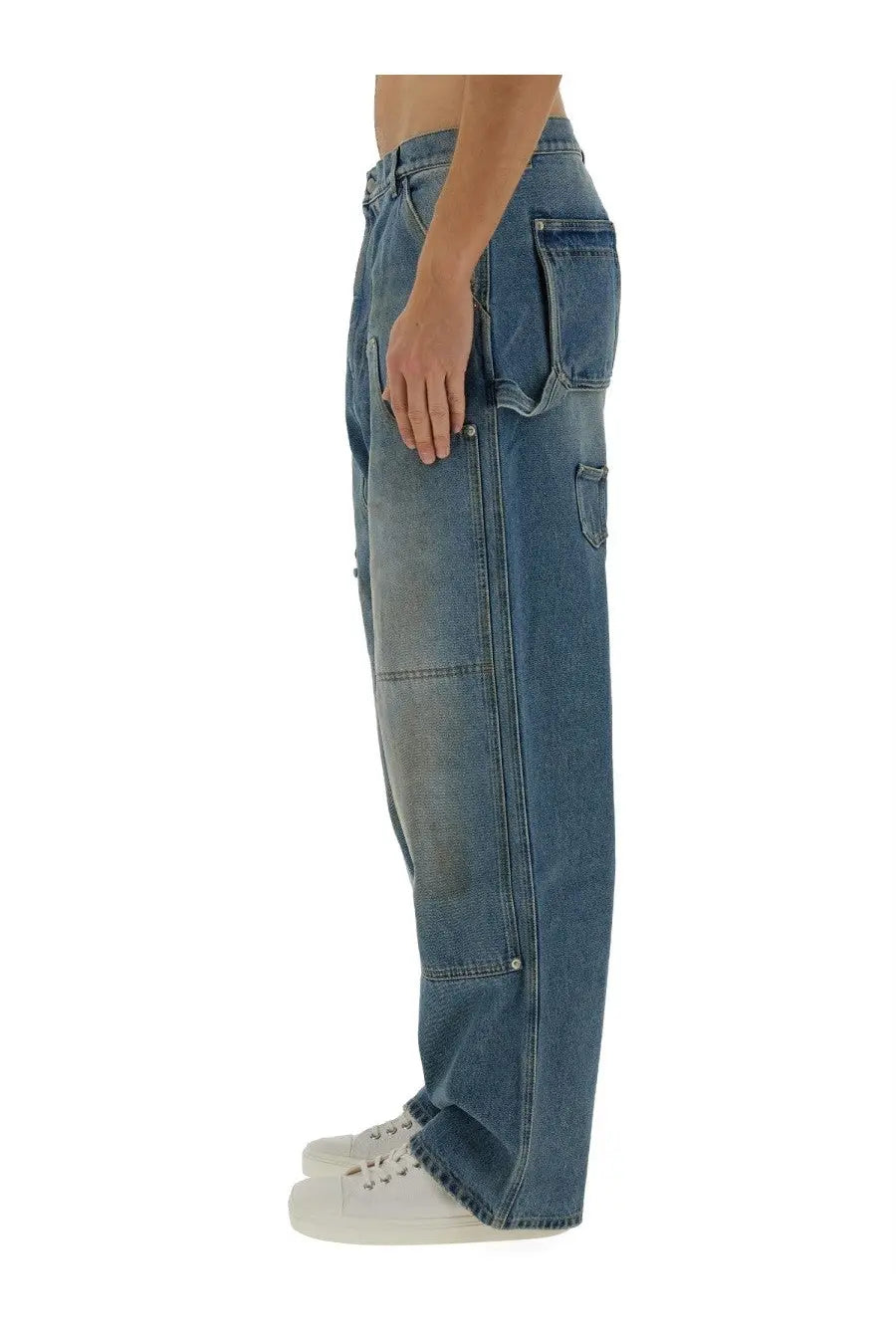 Moschino Men's Wide Leg Jeans Blue, view 4