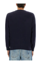 Moschino Men's Wool and Cashmere Pullover Blue, view 3
