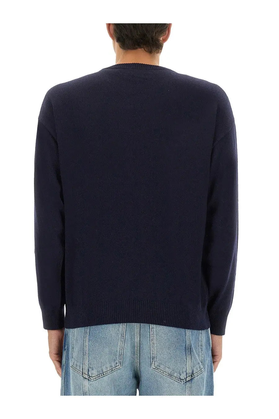 Moschino Men's Wool and Cashmere Pullover Blue, view 3