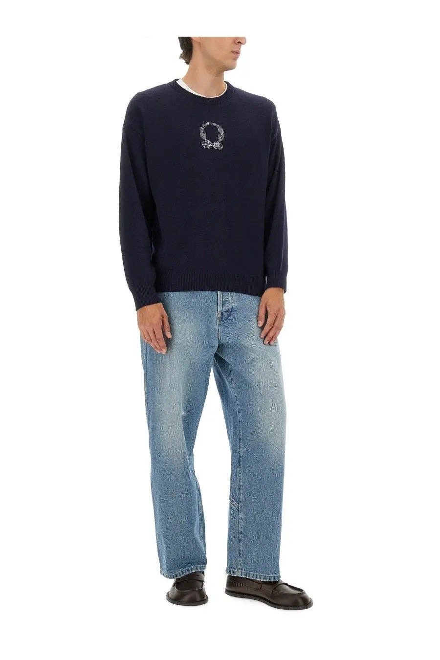 Moschino Men's Wool and Cashmere Pullover Blue, view 2