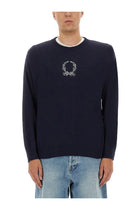 Moschino Men's Wool and Cashmere Pullover Blue