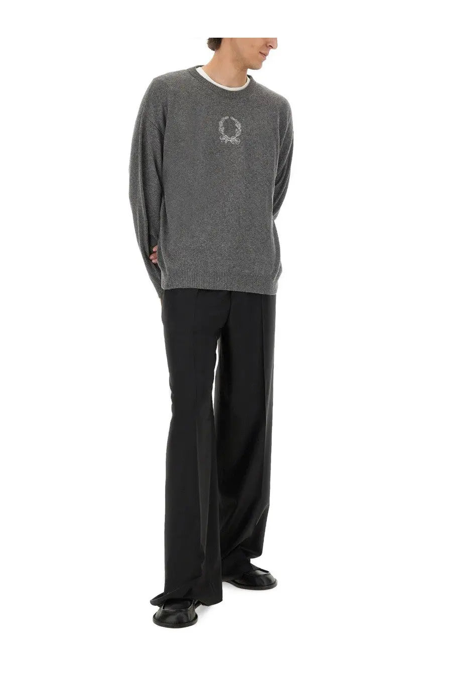 Moschino Men's Wool and Cashmere Pullover Grey, view 2