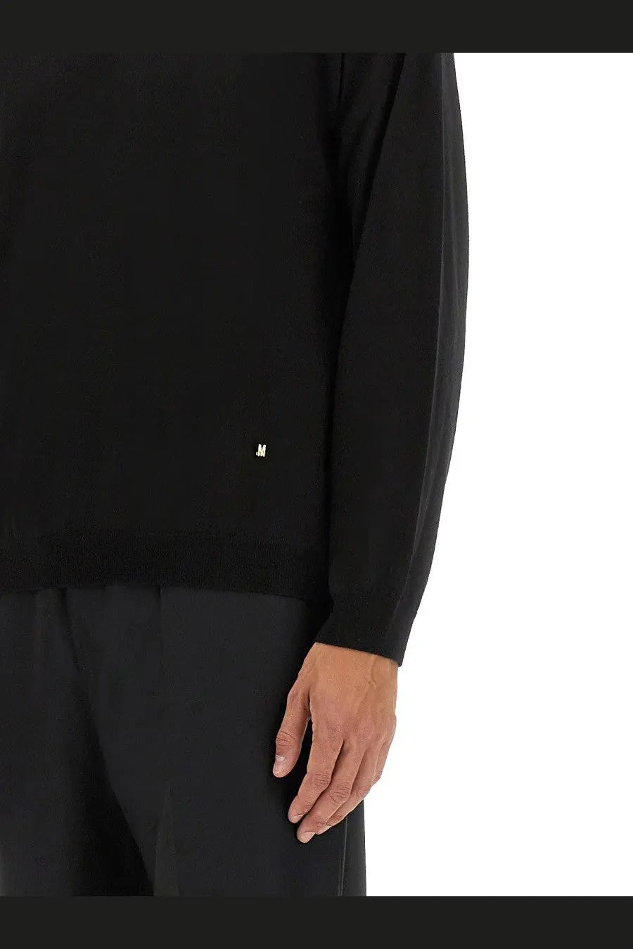 Moschino Men's Wool and Silk Pullover Black, view 4