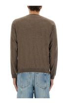 Moschino Men's Wool and Silk Pullover Brown, view 3