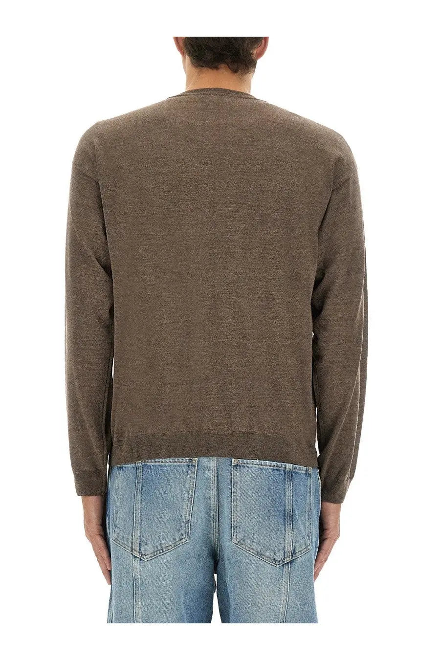 Moschino Men's Wool and Silk Pullover Brown, view 3