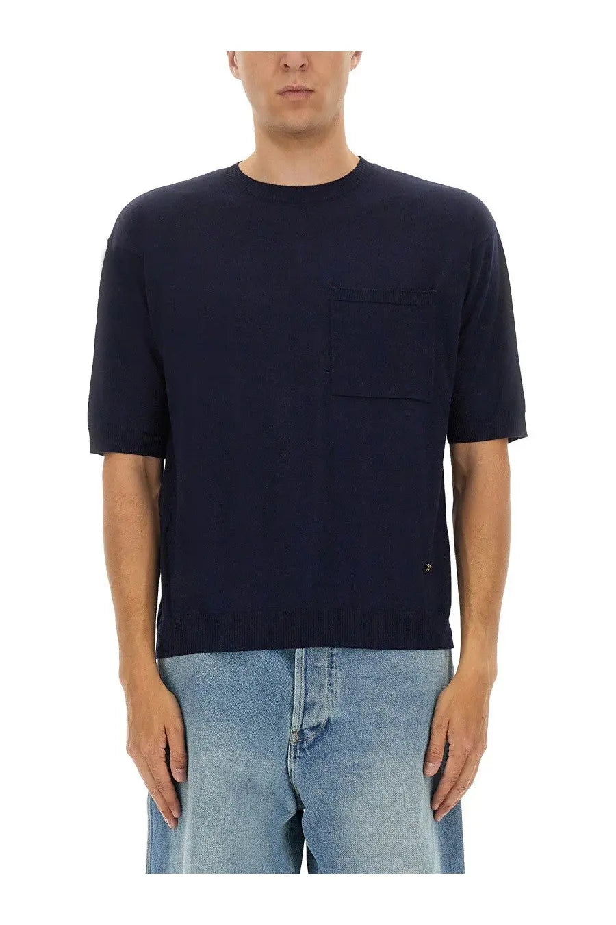 Moschino Men's Wool and Silk Sweater Blue