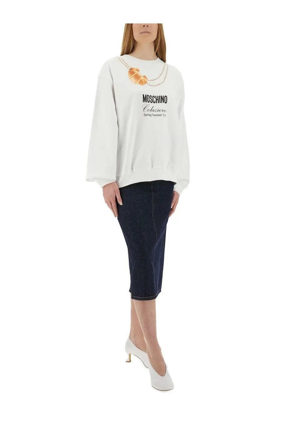 Moschino Women's Breakfast Sweatshirt White, view 2