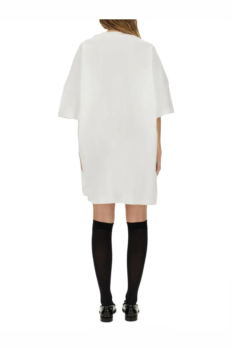Moschino Women's Cotton Interlock Dress White, view 3