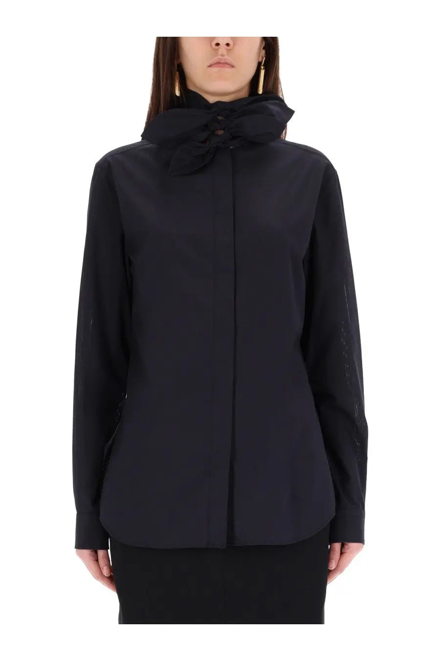 Moschino Women's Cotton Poplin Jacquard Shirt Black