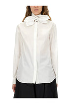 Moschino Women's Cotton Poplin Jacquard Shirt White
