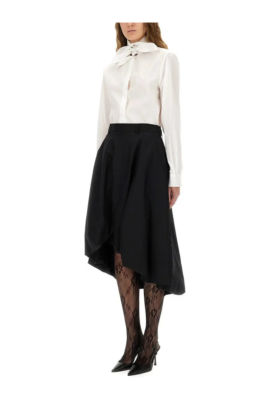 Moschino Women's Cotton Poplin Jacquard Shirt White, view 2