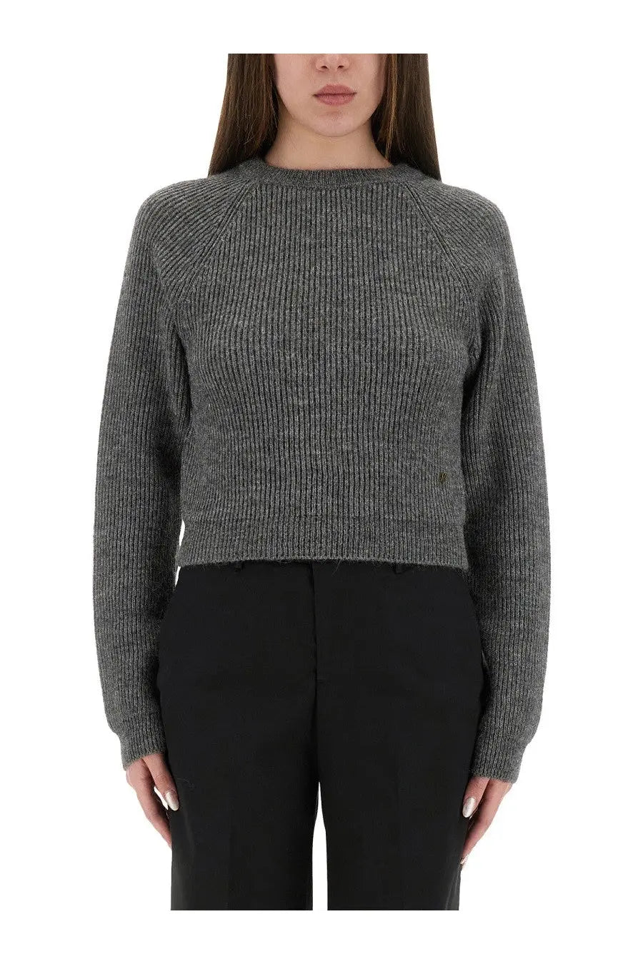 Moschino Women's Cropped Shirt Grey