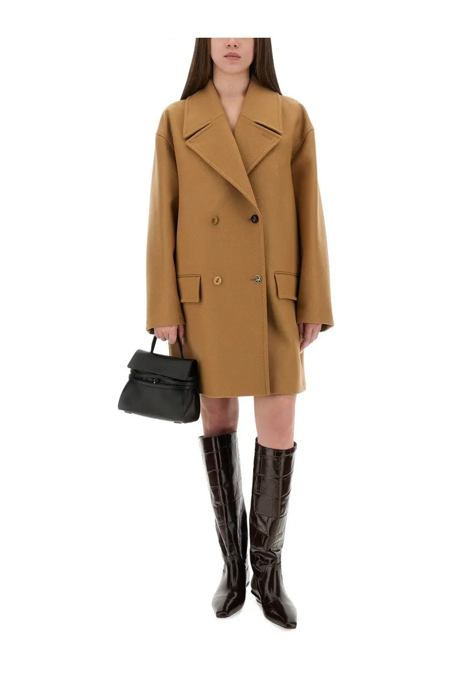 Moschino Women's Double Breasted Coat Beige, view 4