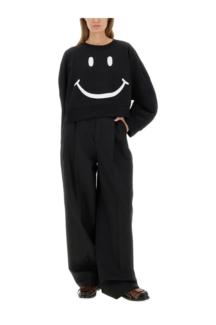 Moschino Women's Smiley Sweatshirt Black, view 2