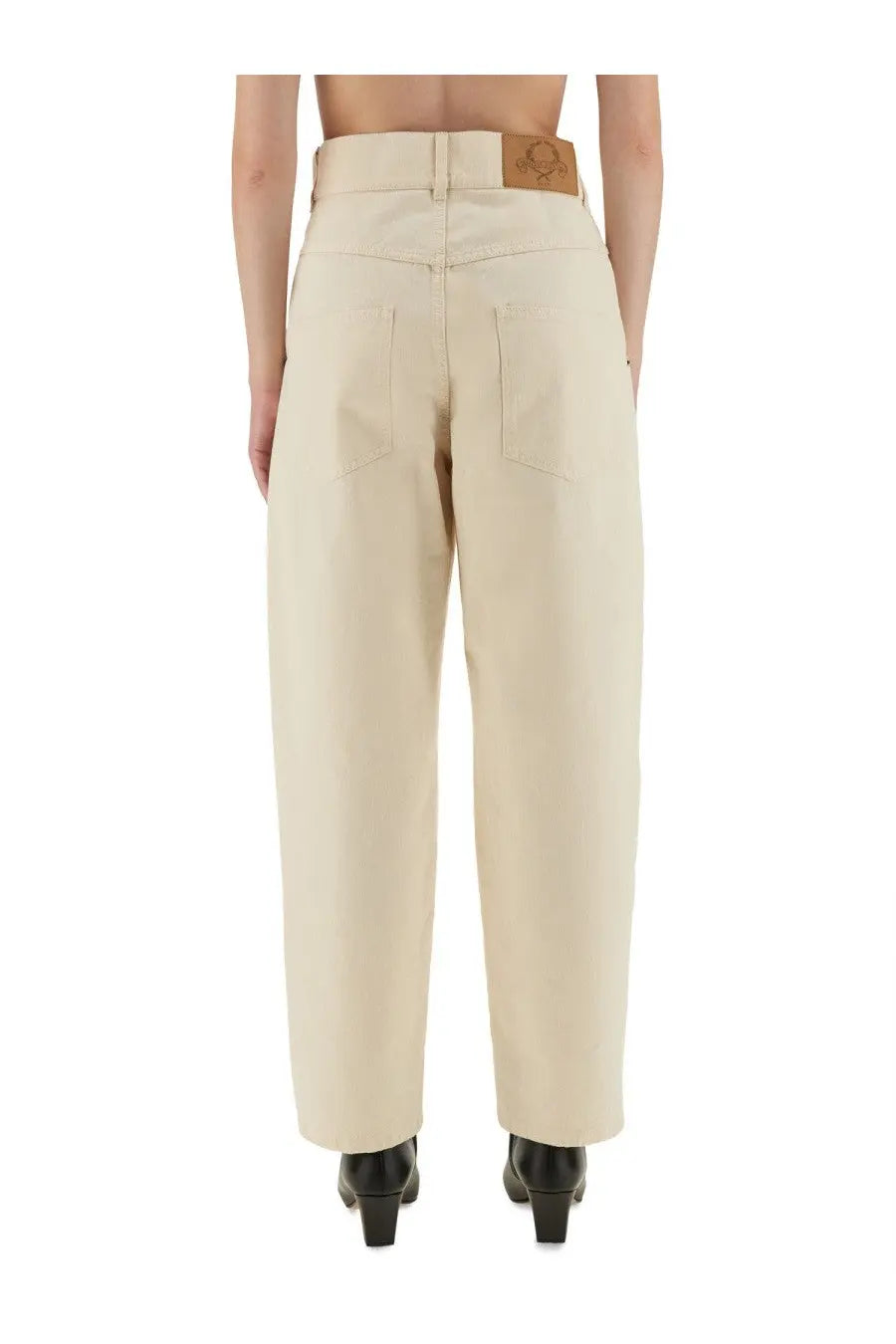Moschino Women's Straight Fit Jeans Beige, view 3