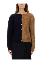 Moschino Women's Two Tone Alpaca Blend Cardigan Multicolor