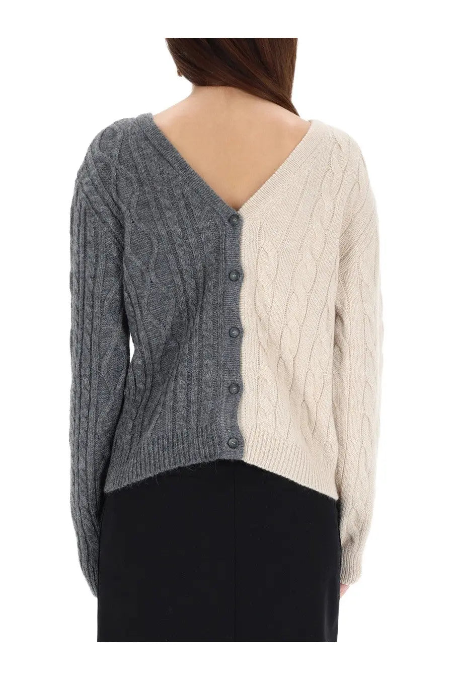 Moschino Women's Two Tone Cardigan Grey, view 3