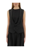 Moschino Women's Virgin Wool Vest Black