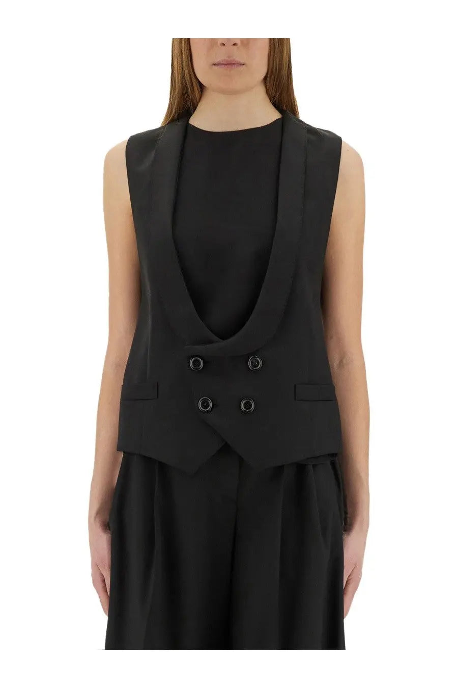 Moschino Women's Virgin Wool Vest Black