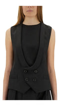 Moschino Women's Virgin Wool Vest Black, view 4
