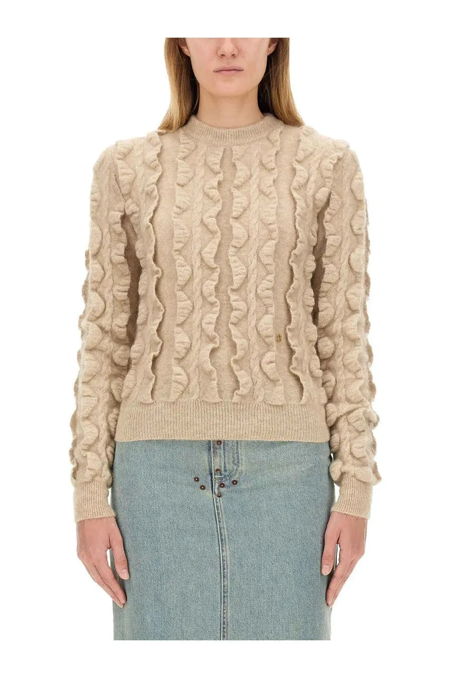 Moschino Women's Wool Blend Sweater Beige