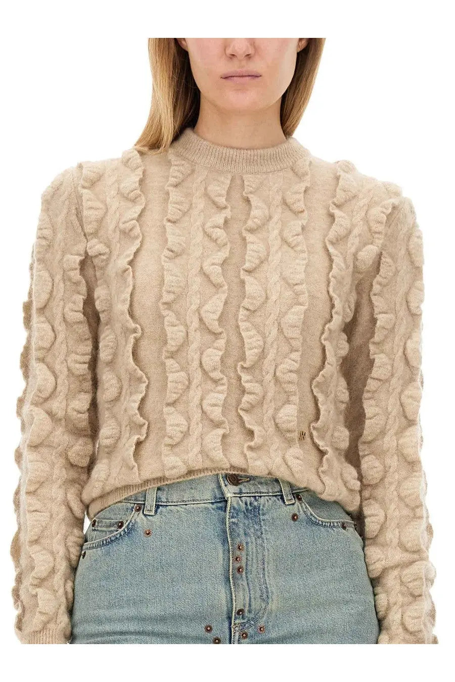 Moschino Women's Wool Blend Sweater Beige, view 3