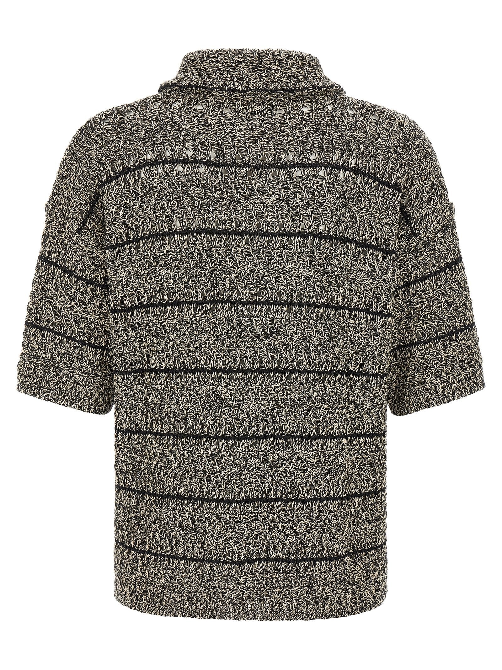 Roberto Collina Mouliné Insert Cardigan Black