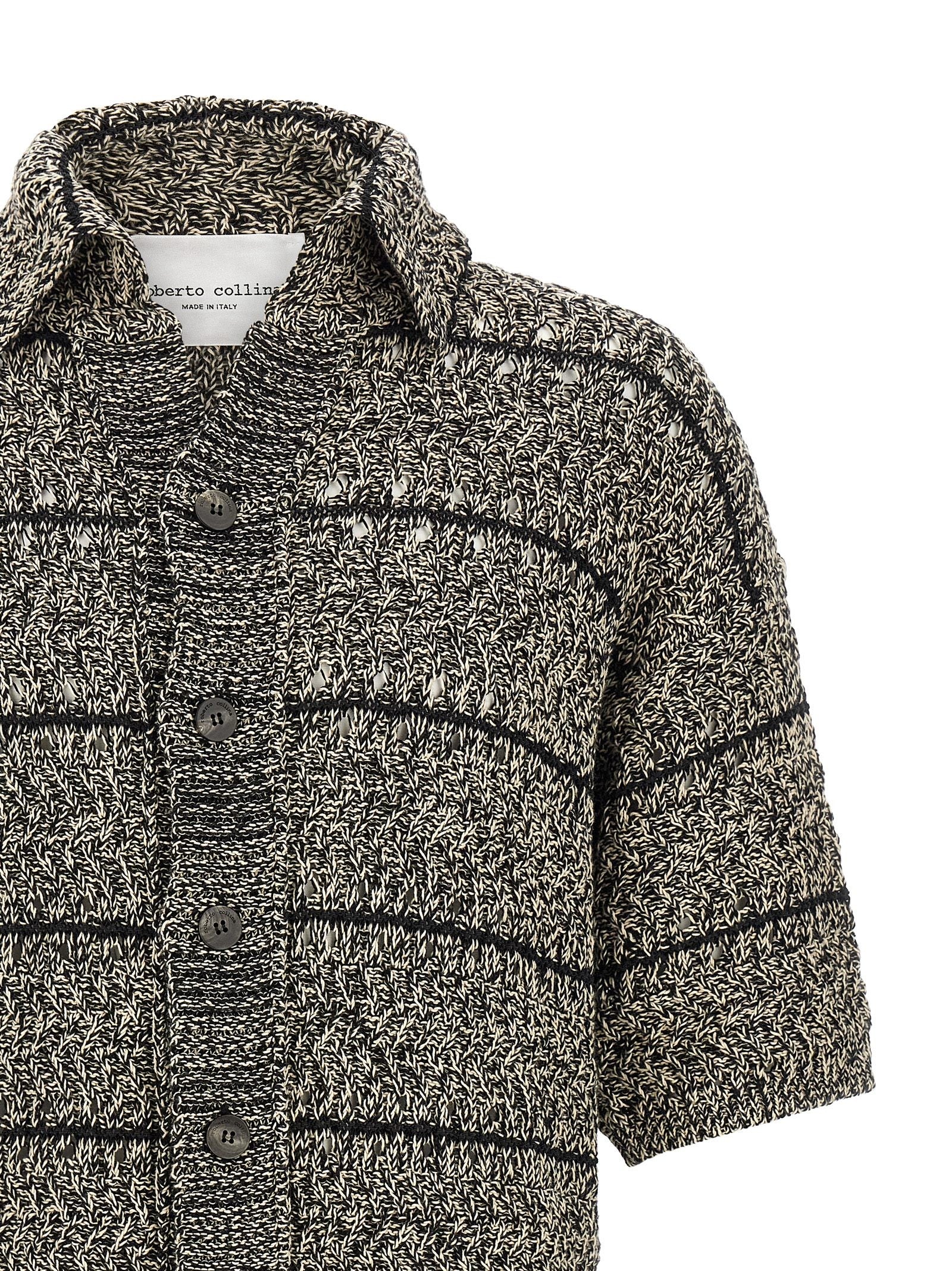 Roberto Collina Mouliné Insert Cardigan Black