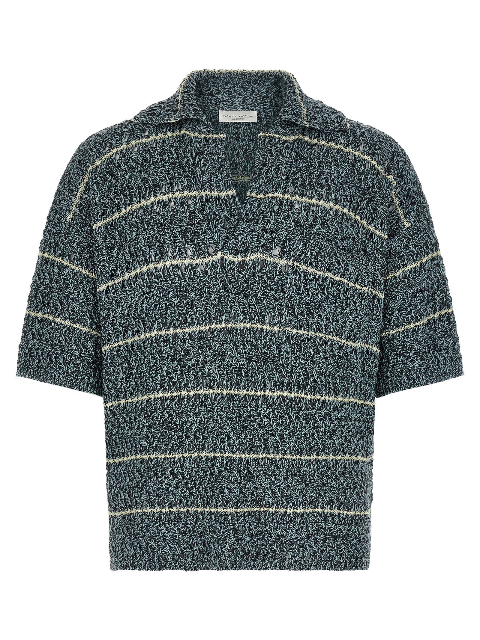 Roberto Collina Mouliné Polo Shirt Gold