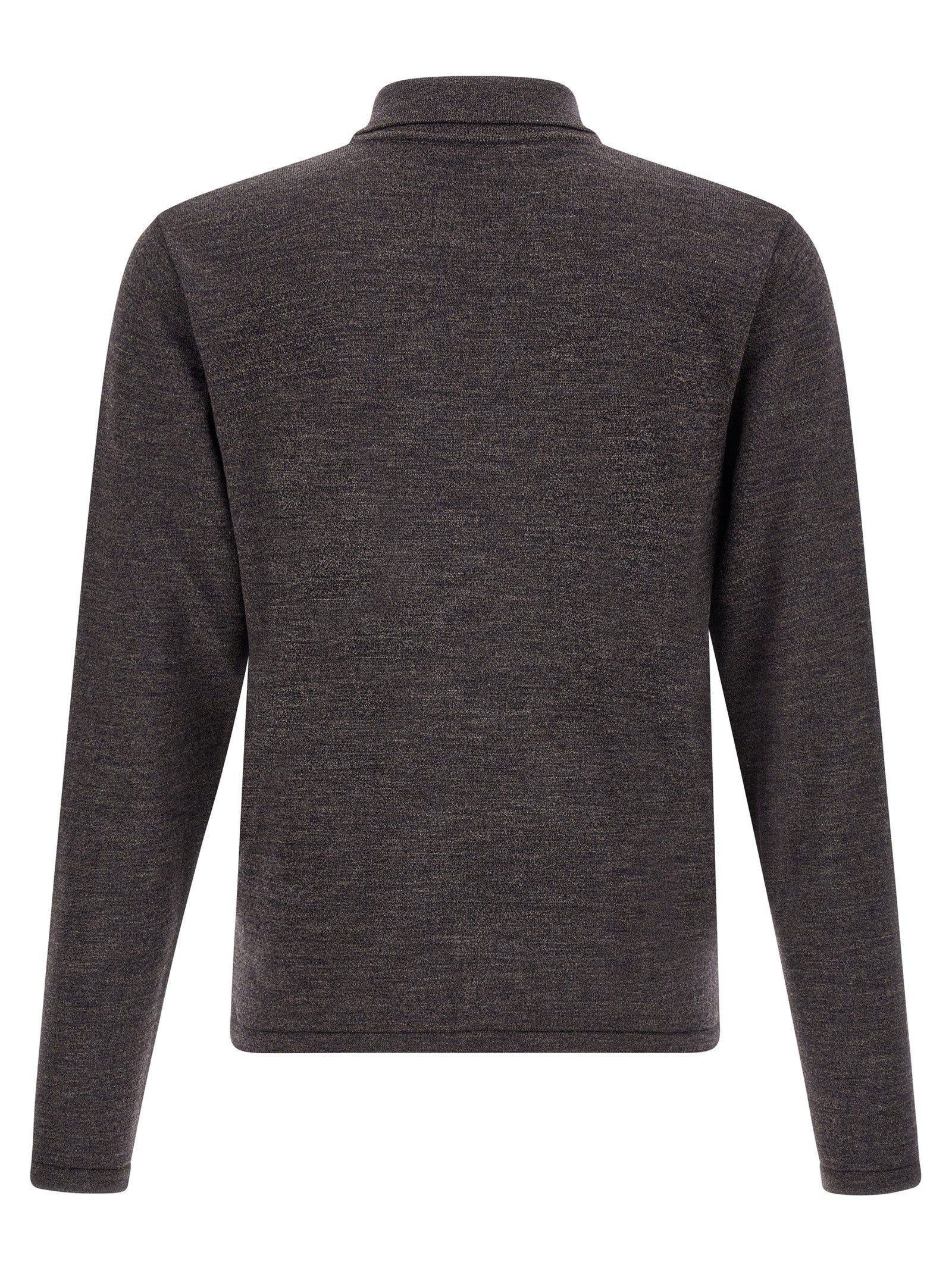 Lemaire Mouliné Wool Polo Shirt Brown