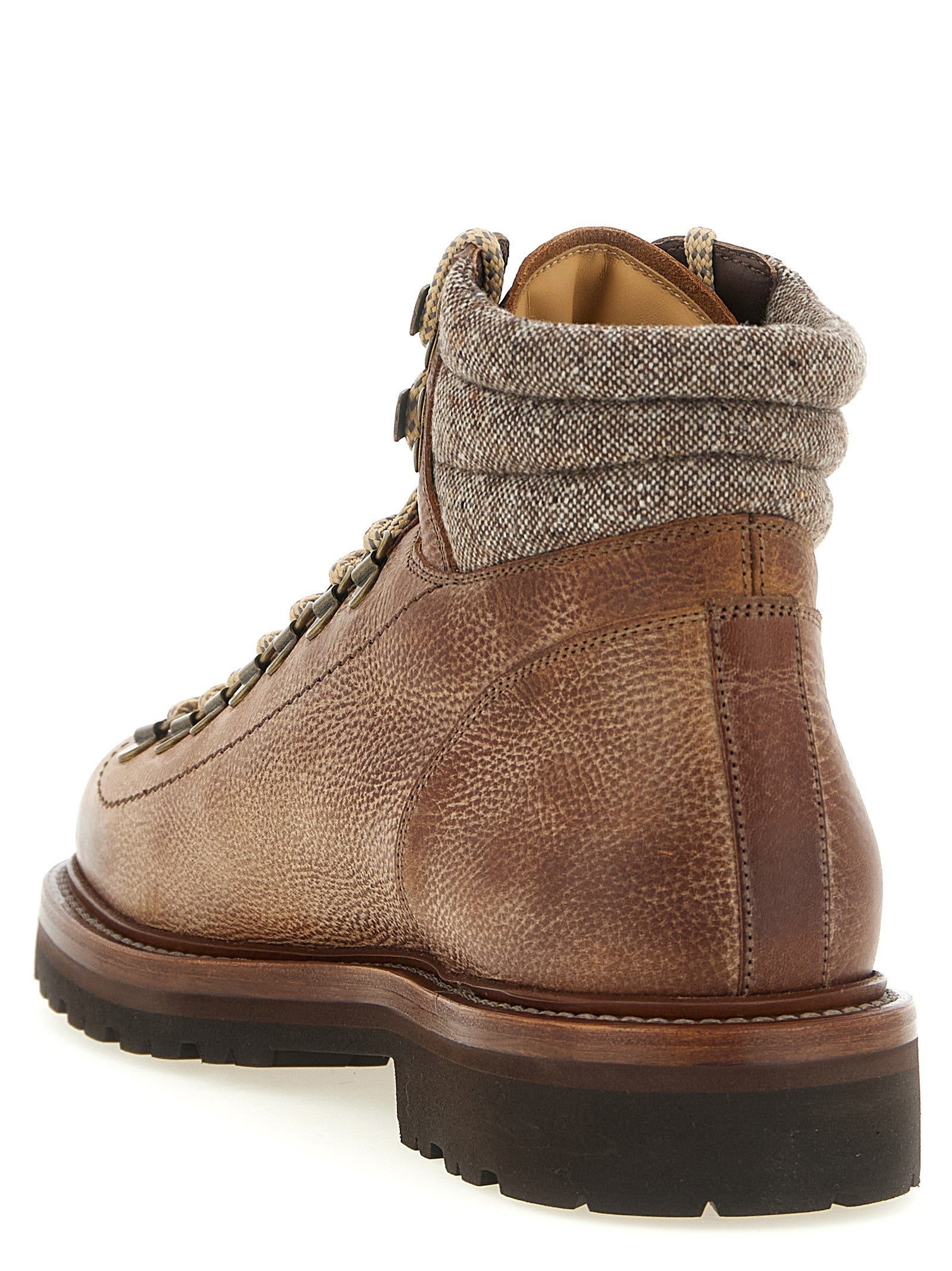 Brunello Cucinelli Mountain Boot Lace up Ankle Boots Brown