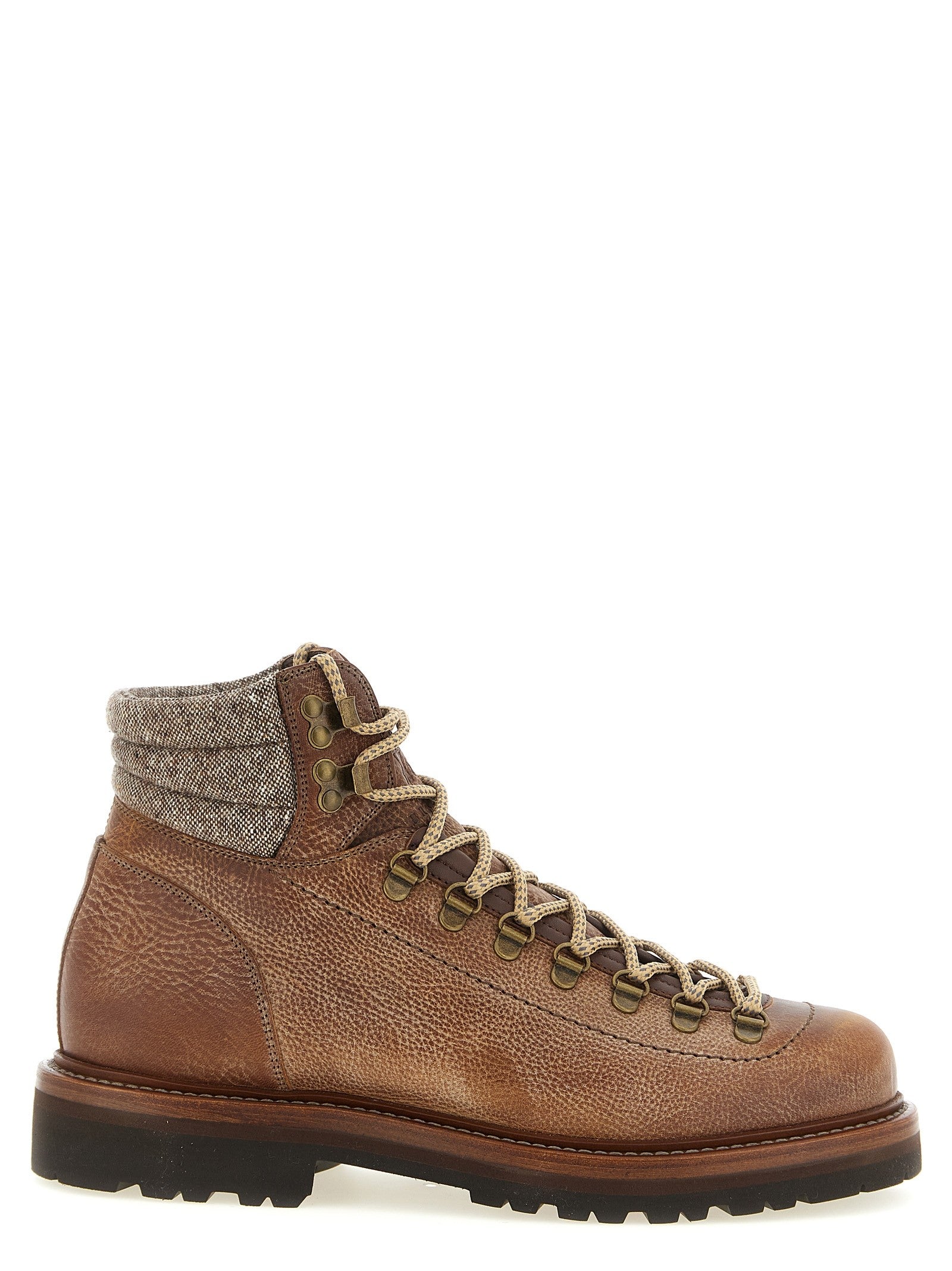 Brunello Cucinelli Mountain Boot Lace up Ankle Boots Brown