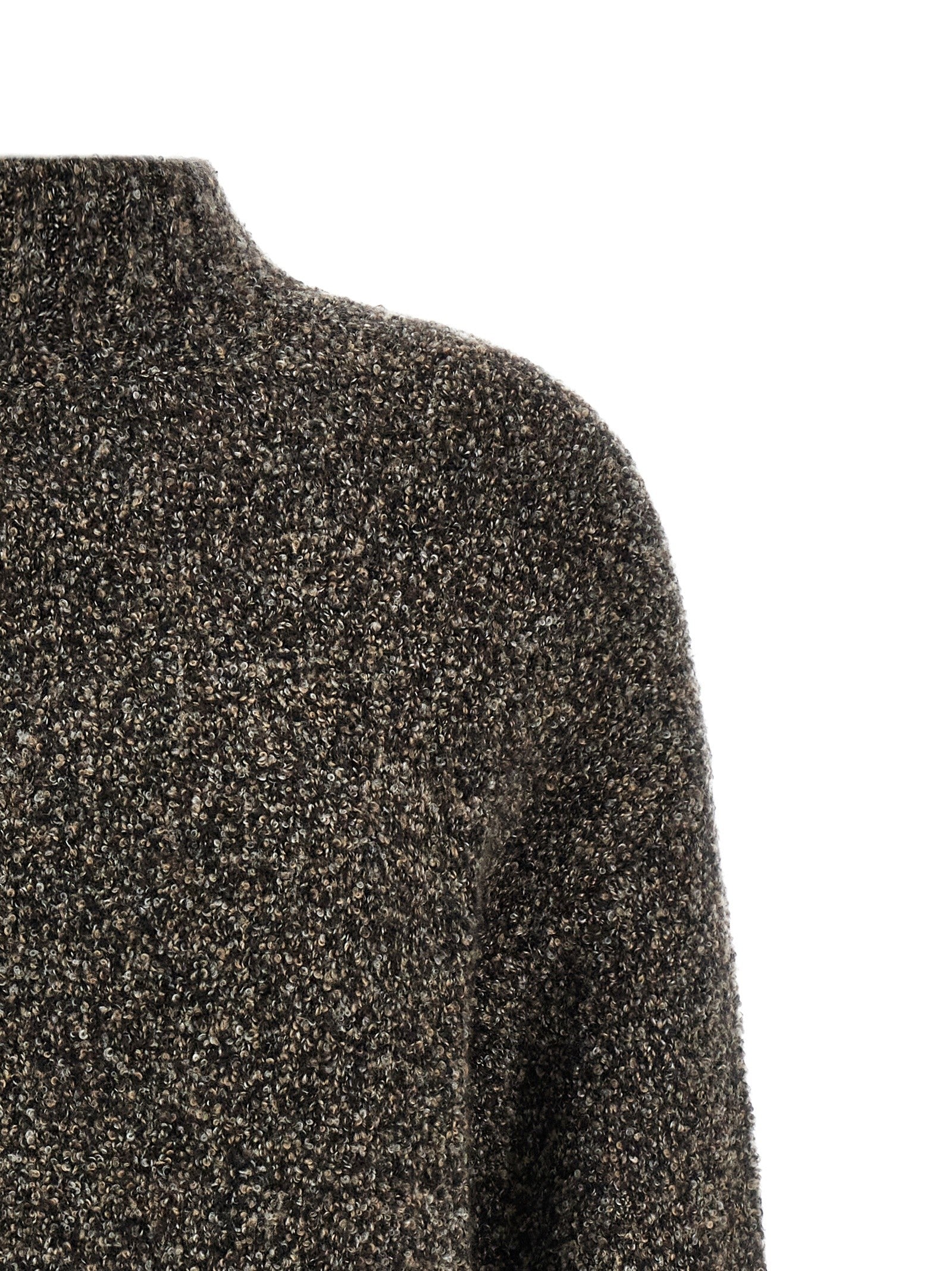 Agnona Mqaglia High Neck Bouclé Brown