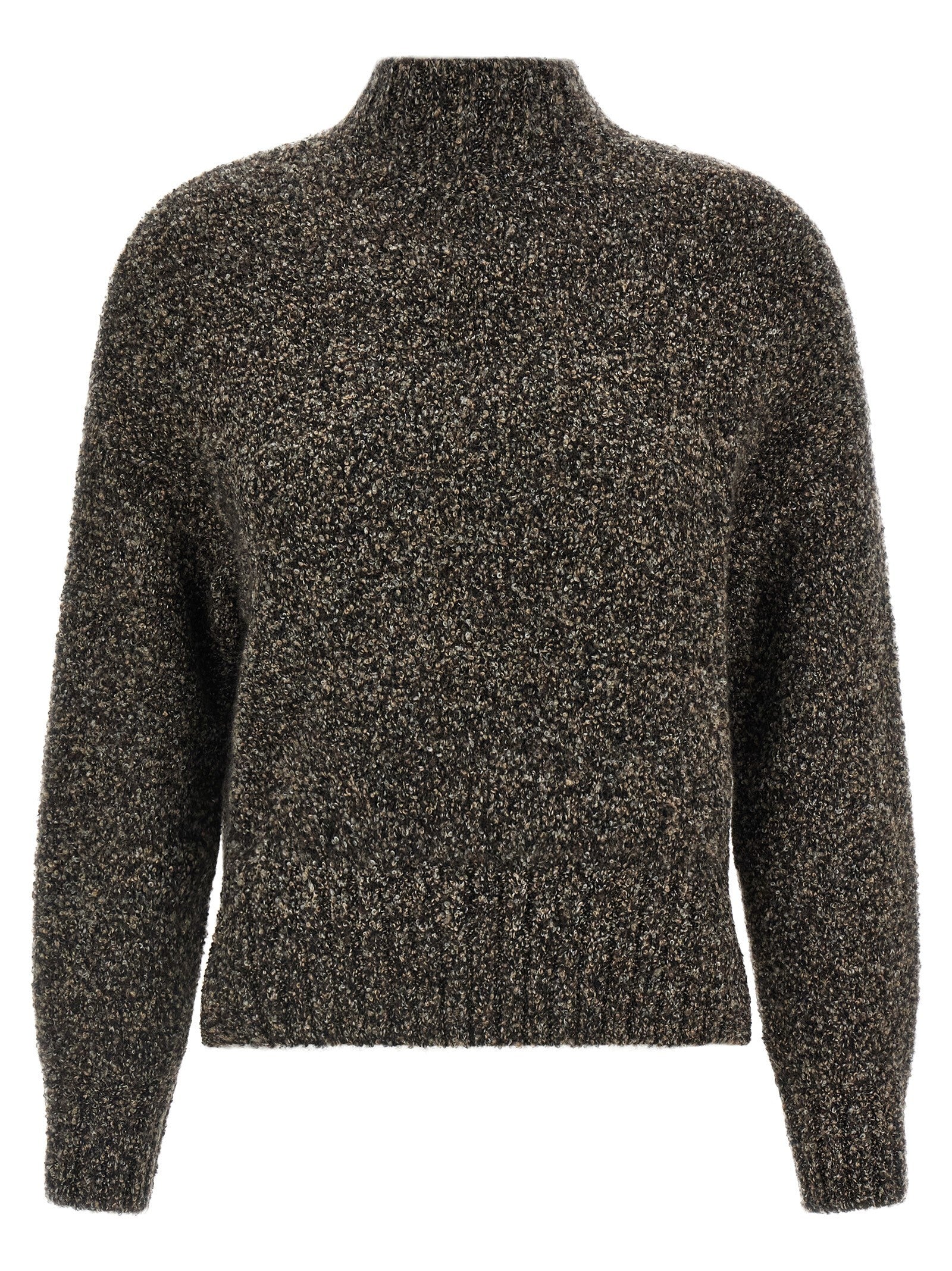 Agnona Mqaglia High Neck Bouclé Brown