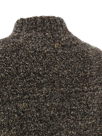 Agnona Mqaglia High Neck Bouclé Brown