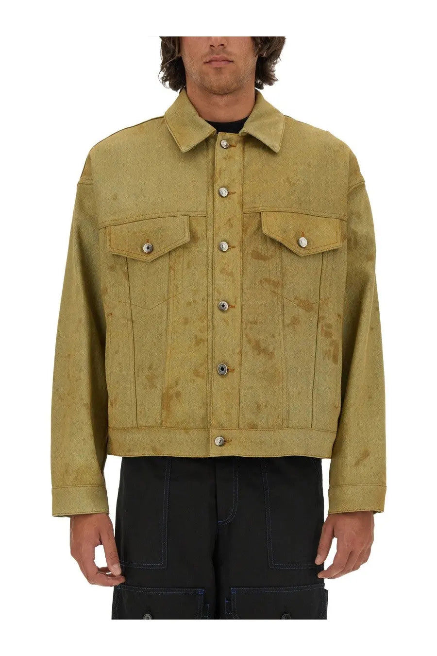 MSGM Men's Denim Jacket Dyed in Tea Blue