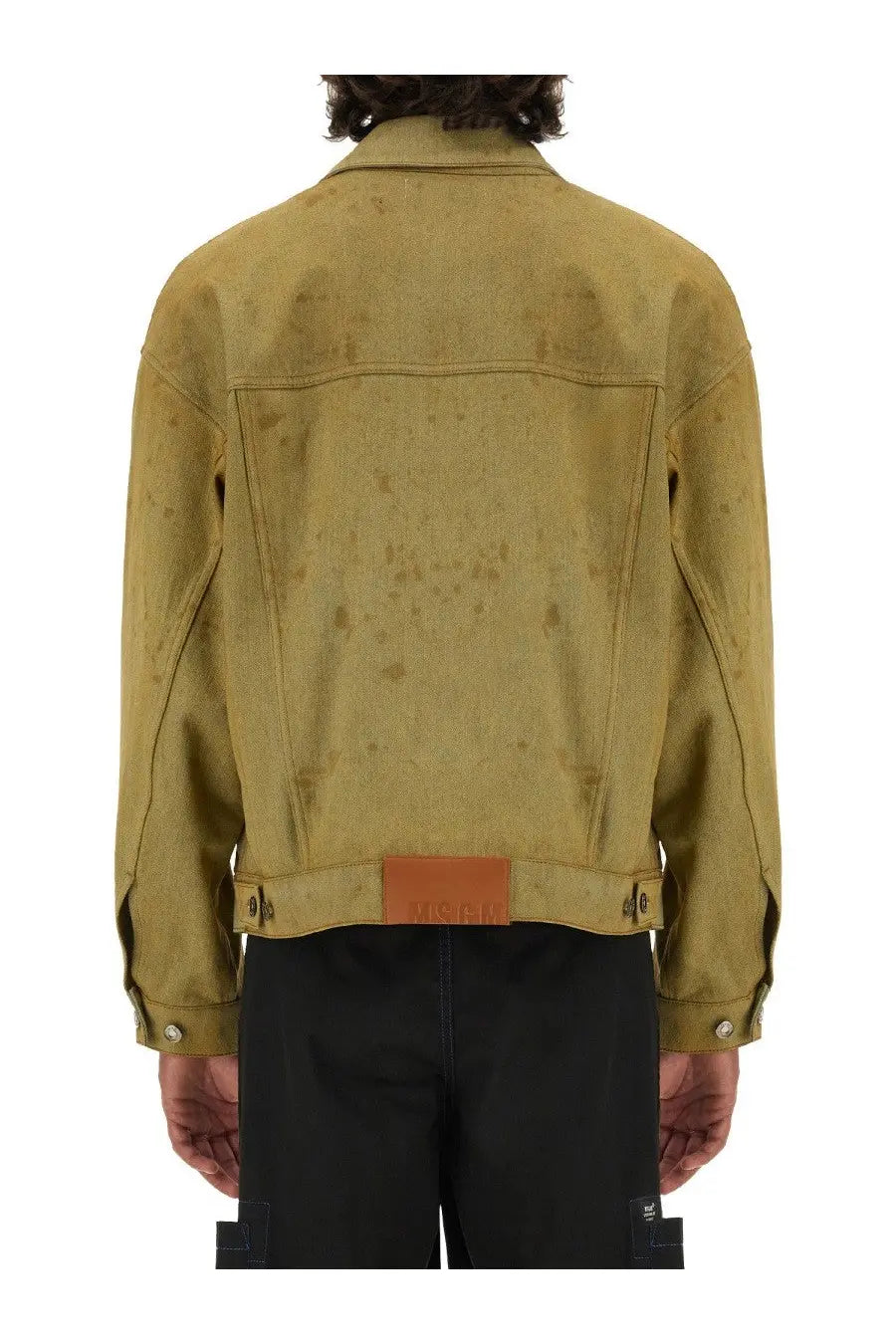 MSGM Men's Denim Jacket Dyed in Tea Blue, view 3