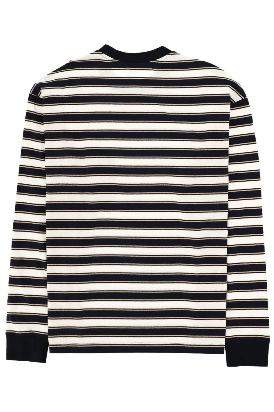 Msgm men’s shirt con multicolor black and white striped long-sleeved ribbed crew neck cotton shirt