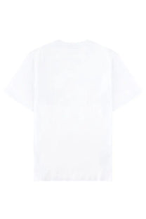 White cotton t-shirt with subtle faint graphic print on the back msgm men’s shirt con white