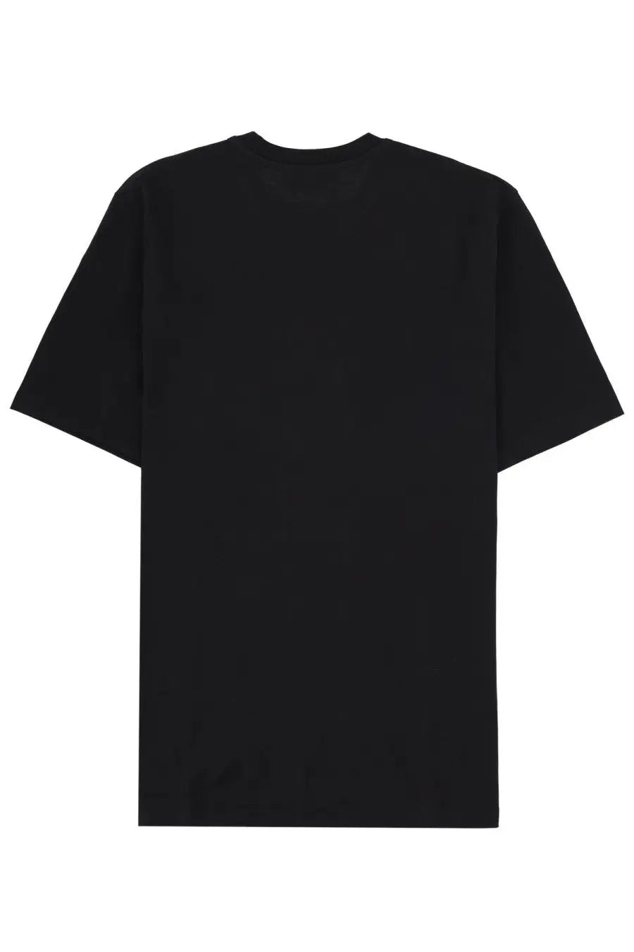 Msgm men’s black short-sleeved shirt in cotone with a simple crew neck design ideal for casual wear