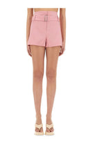 MSGM Women's Belted Shorts Blue