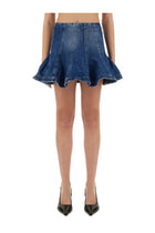 MSGM Women's Denim Skirt Blue