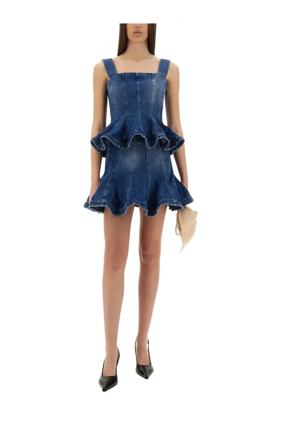 MSGM Women's Denim Skirt Blue, view 2