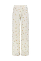 MSGM Women's Trousers with Motif Floral White