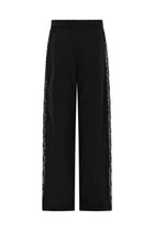 MSGM Women's Straight Trousers with Details in Lace Black, view 2