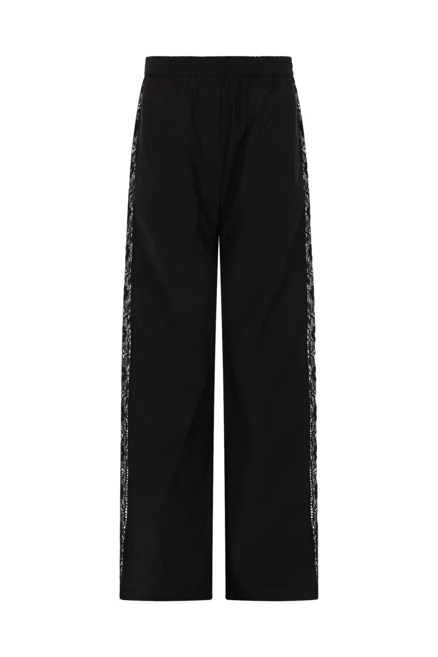 MSGM Women's Straight Trousers with Details in Lace Black