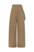 MSGM Women's Cotton Straight Trousers Beige
