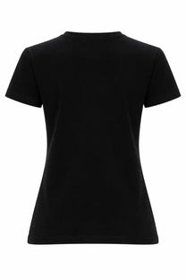 Msgm women’s shirt con micro black short-sleeved t-shirt with classic crew neck in black color