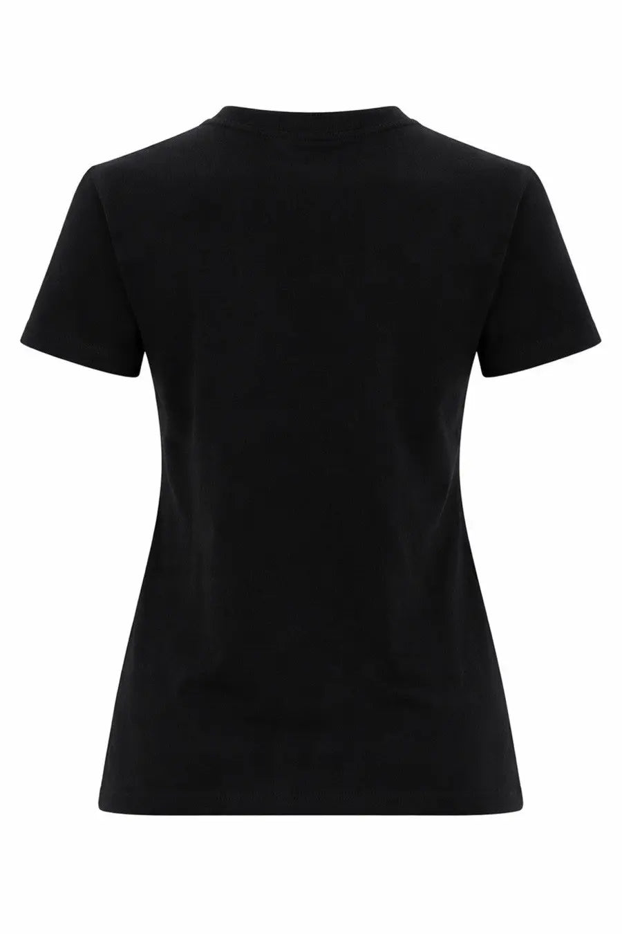 Msgm women’s black short-sleeved shirt with classic crew neck and smooth solid fabric